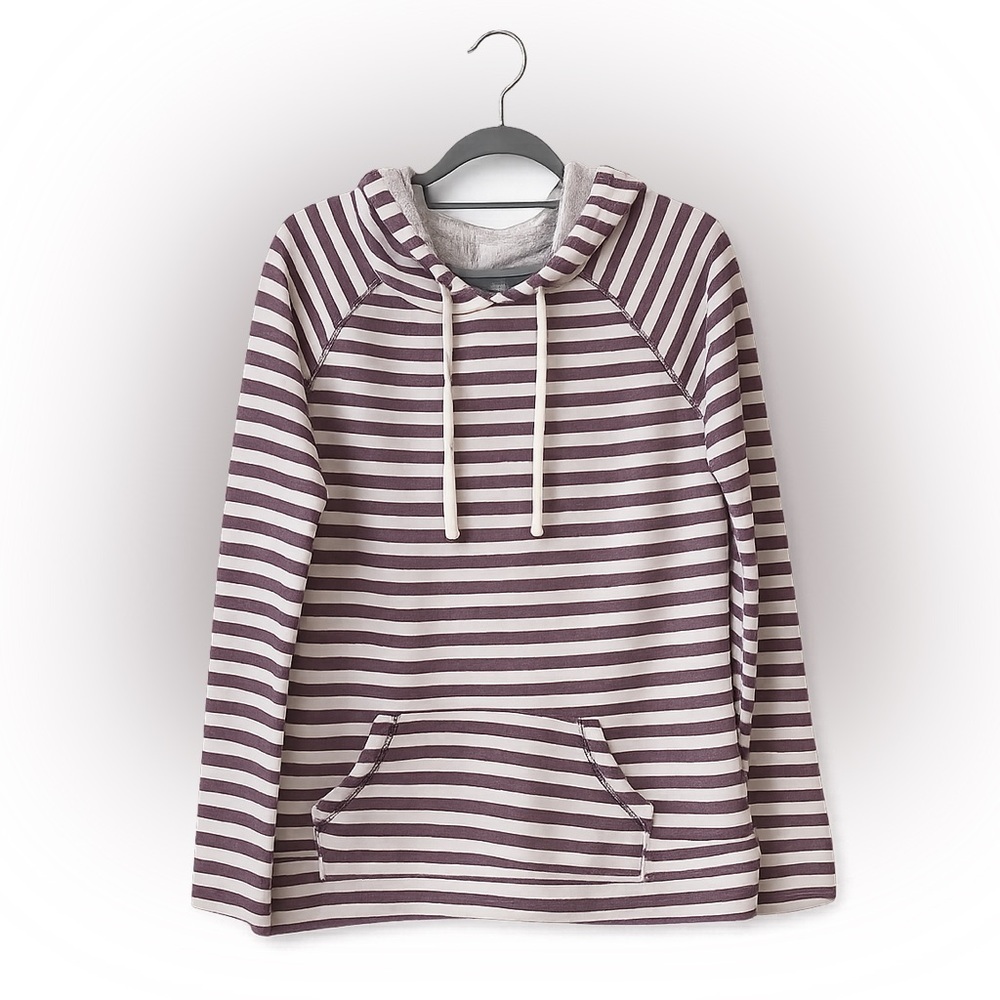 BLUE CRUSH | Terrycloth Striped Hoodie with Drawstrings